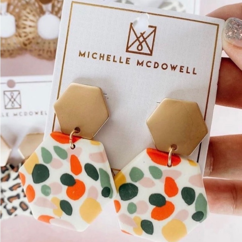 New multi color clay polymer earrings